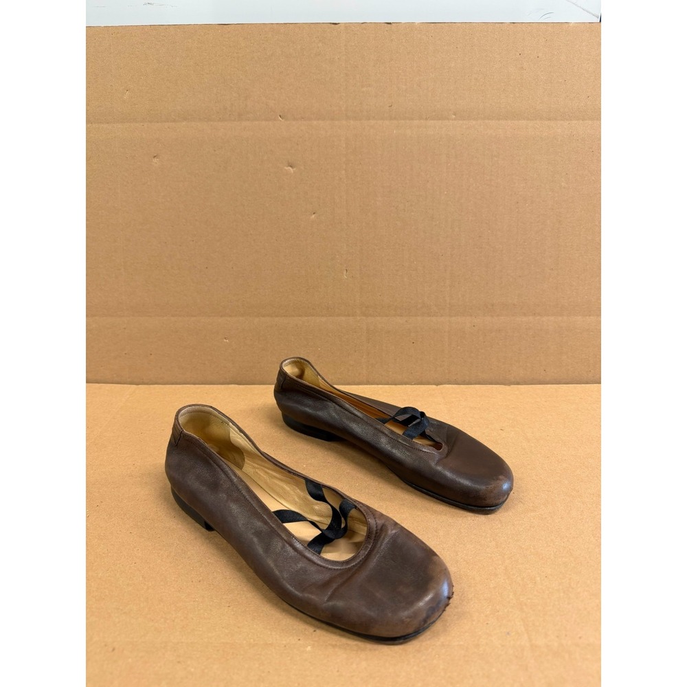 Taryn Rose Leather Slip On Ballet Flats Brown Womens Size 36.5M EU